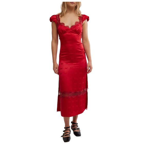 Free People Foolish Heart Midi Dress Size Medium - Picture 15 of 16